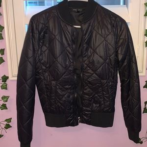 black puffer jacket